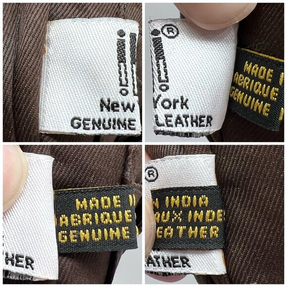 ILI New York Leather Wristlet Wallet Clutch Dark Brown Plum Rosette - Picture 2 of 9